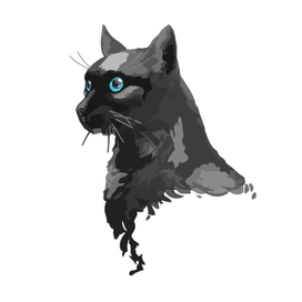 белый фон изолированный кот черный тату бюст	
