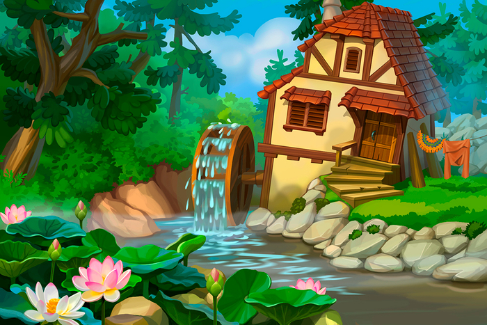 Мельница в лесу