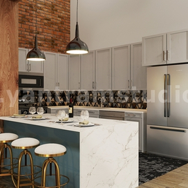 Современная концепция дизайна интерьера кухни от архитектурно-модельных фирм