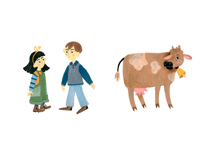 Персонажи для упаковки молока (тестовое задание).