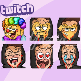 Twitch emotes смайлики стикеры для стримеров 