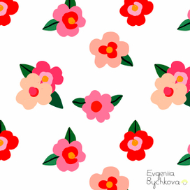 Цветочный паттерн на белом фоне. Дизайн ткани, обоев.