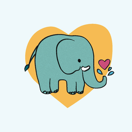 открытка со слоником