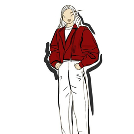 Девушка в красной куртке