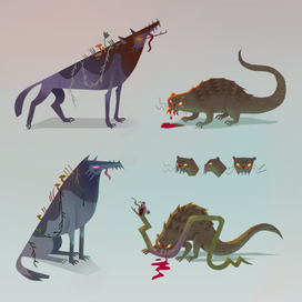 Агрессивные животные | Концепт персонажей