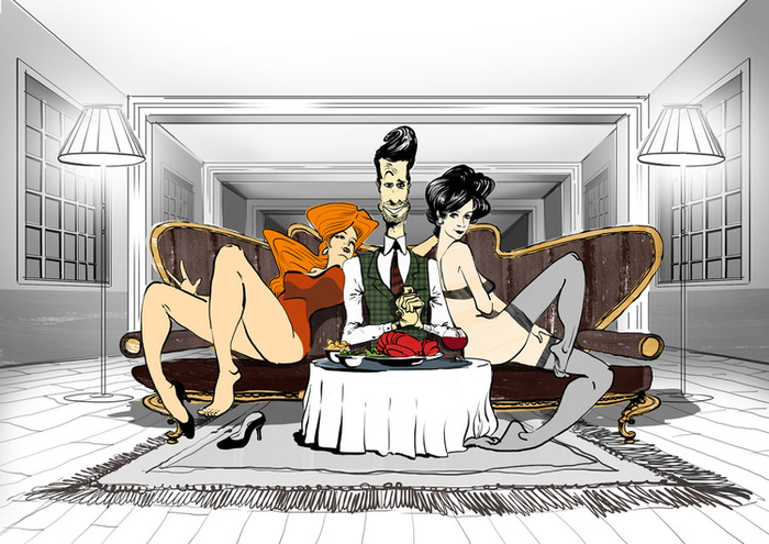 Трое на диване 