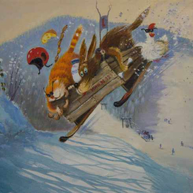 Ошеломительный спуск Сарделькина и его друзей с горолыжки