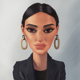 Портрет девушки. Карикатура