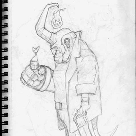 набросок Хеллбоя