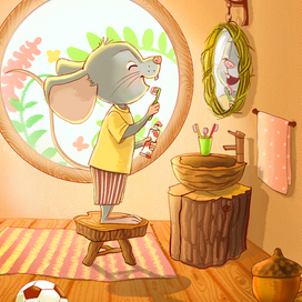 Как мышонок Пиппи полюбил чистить зубки.