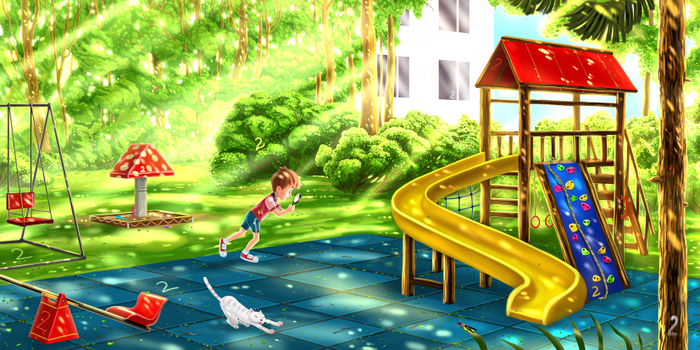 На детской площадке