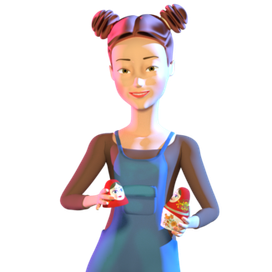 девочка с матрешками