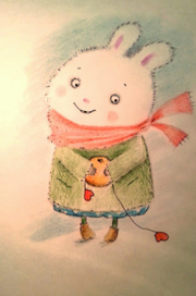 Зайка с мандаринкой