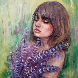 Девушка с полевыми цветами