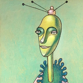 Синий кот с зелёной тёткой