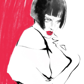 Девушка в черных перчатках