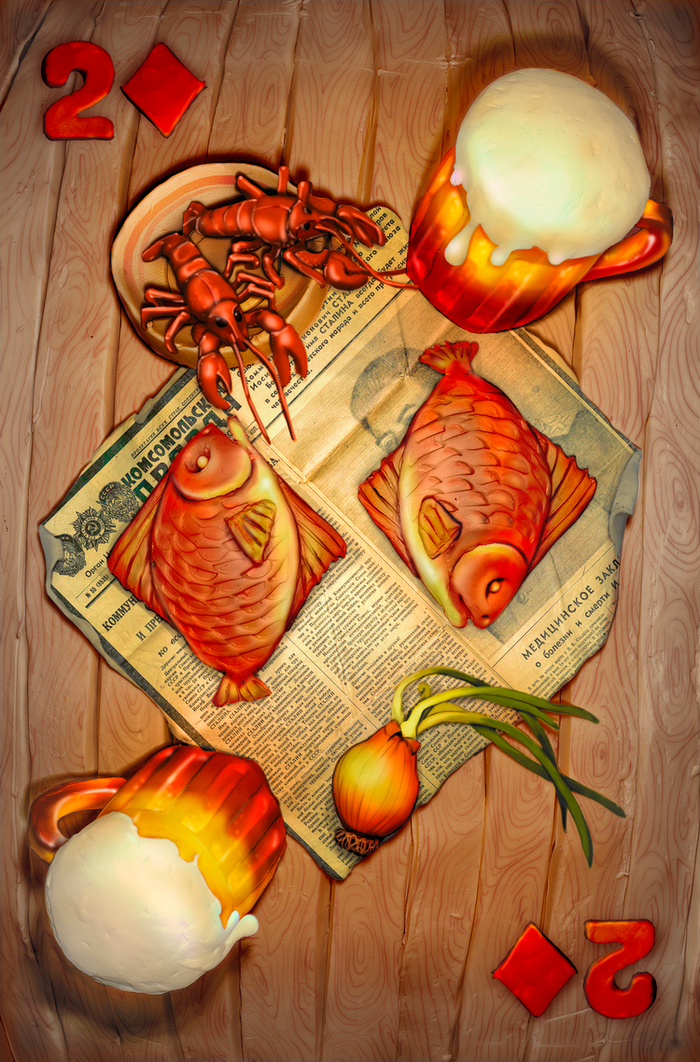 Карта из пластилина. Две бубы.