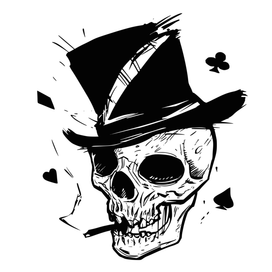 gambler's skull. vector illustration