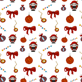 Новогодний паттерн щелкунчик