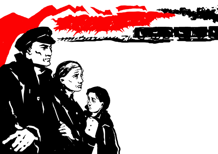 Иллюстрация ко 6й главе 1й части романа "Как закалялась сталь"