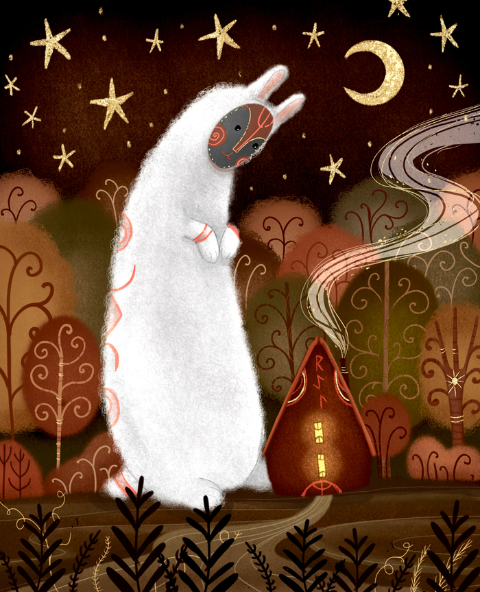 Цифровая иллюстрация «Следуй за белым кроликом»