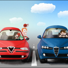 Приветствие альфистов на дороге