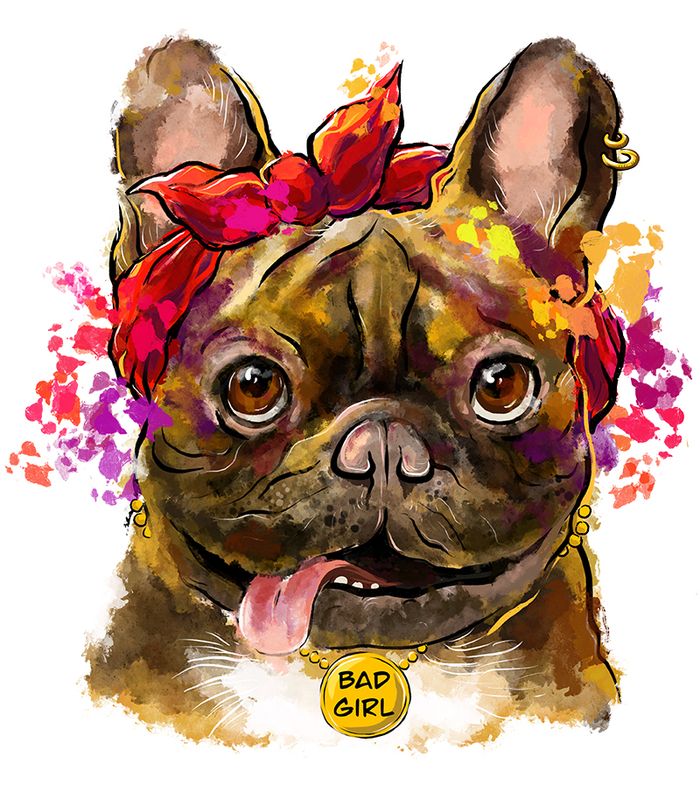 Принт для магазина футболок "Bad girl"