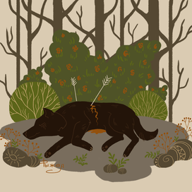 Иллюстрация "Раненный волк"