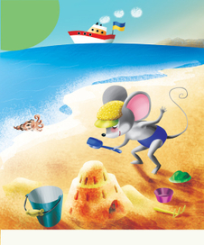 мышонок на пляже