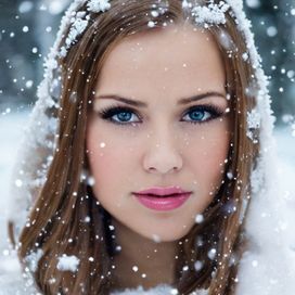 Девушка и снегопад