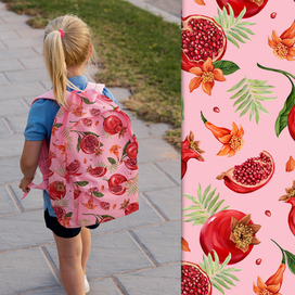 Ботанический принт с гранатами