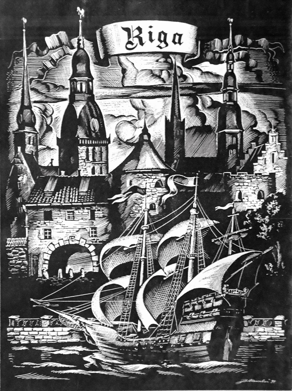 Композиция-фантазия,,Силуэты Риги,,