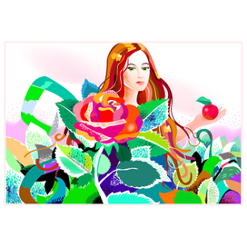 Женщина с яблоком