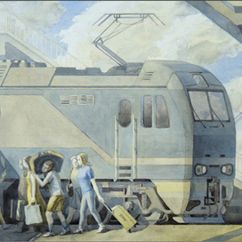 2 лист серии графических листов "На вокзале"