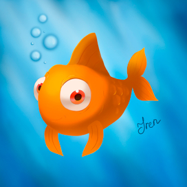 Детская иллюстрация. Gold Fish (Children illustation) 