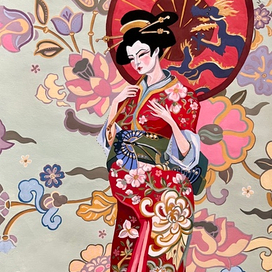 Девушка в кимоно 