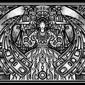 "Равноденствие". Бумага, маркер. 2015 г