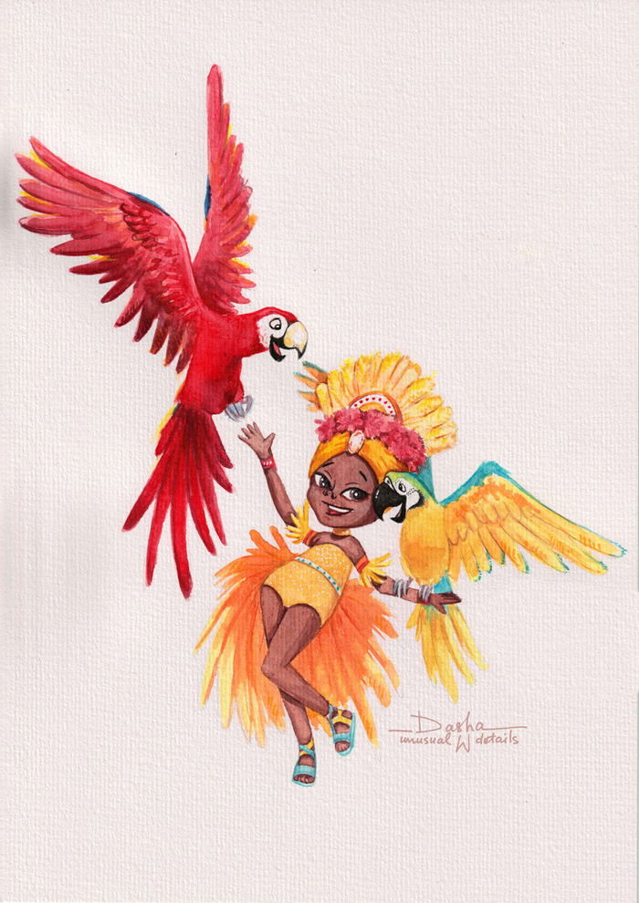 Бразильянка и ара