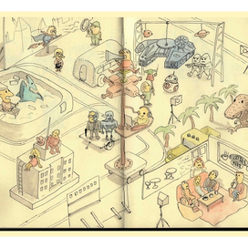 На съемочной площадке