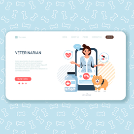 Шаблон целевой страницы для веб-сайта ветеринарной клиники 