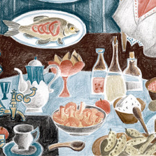 Купчиха. Иллюстрация по мотивам сказки Степана Писахова.