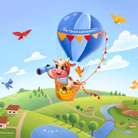 Иллюстрация на упаковку молока