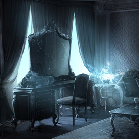 horror Interior Matte Painting.