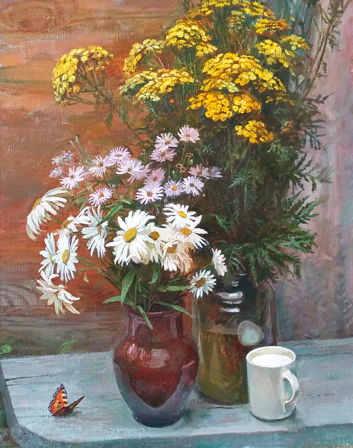 Ромашки и пижма.