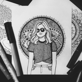 Девушка. Графика