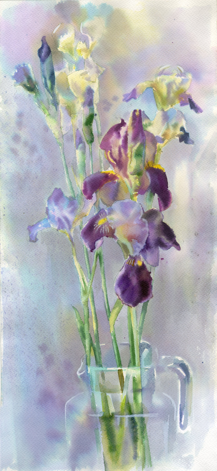 Ирисы, этюд