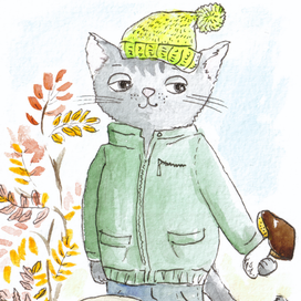 Кот под дождём