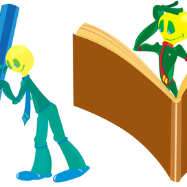 Зелёные пришельцы рисуют и читают