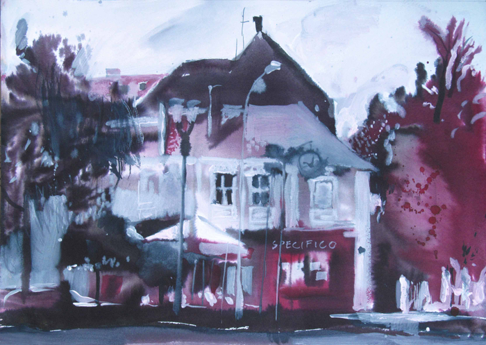 На площади. 40х60, б., чернила. 