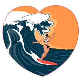 Волна и сёрфинг 1. Постер. Векторная графика. Работа сделана в Adobe Photoshop.